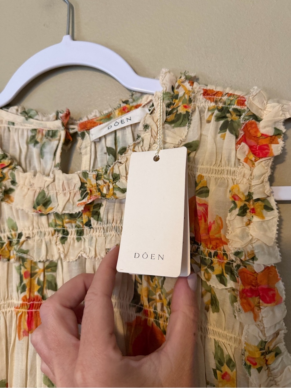 Doen Martha Orange Floral Sleeveless Mini Dress NEW - Picture 6 of 12